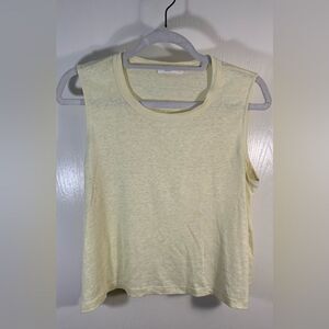 A.L.C. EUC yellow 100% linen cropped tank top Size small